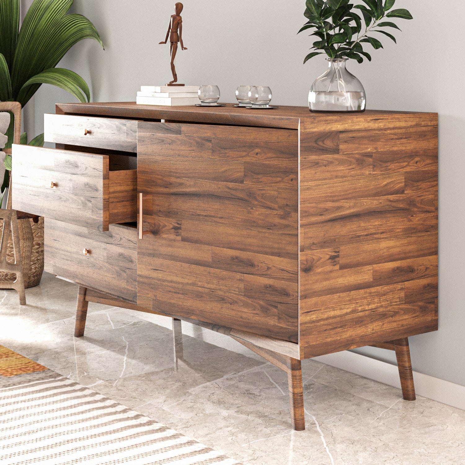 Sideboard mit 3 schubladen und 1 tür, Farina Kiefer (2)