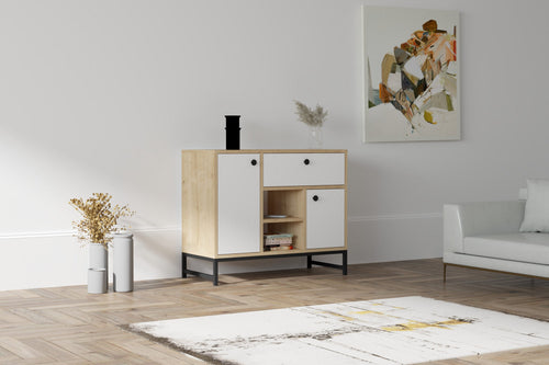 Sideboard mit 1 schublade und 2 türen, Inci Weiß