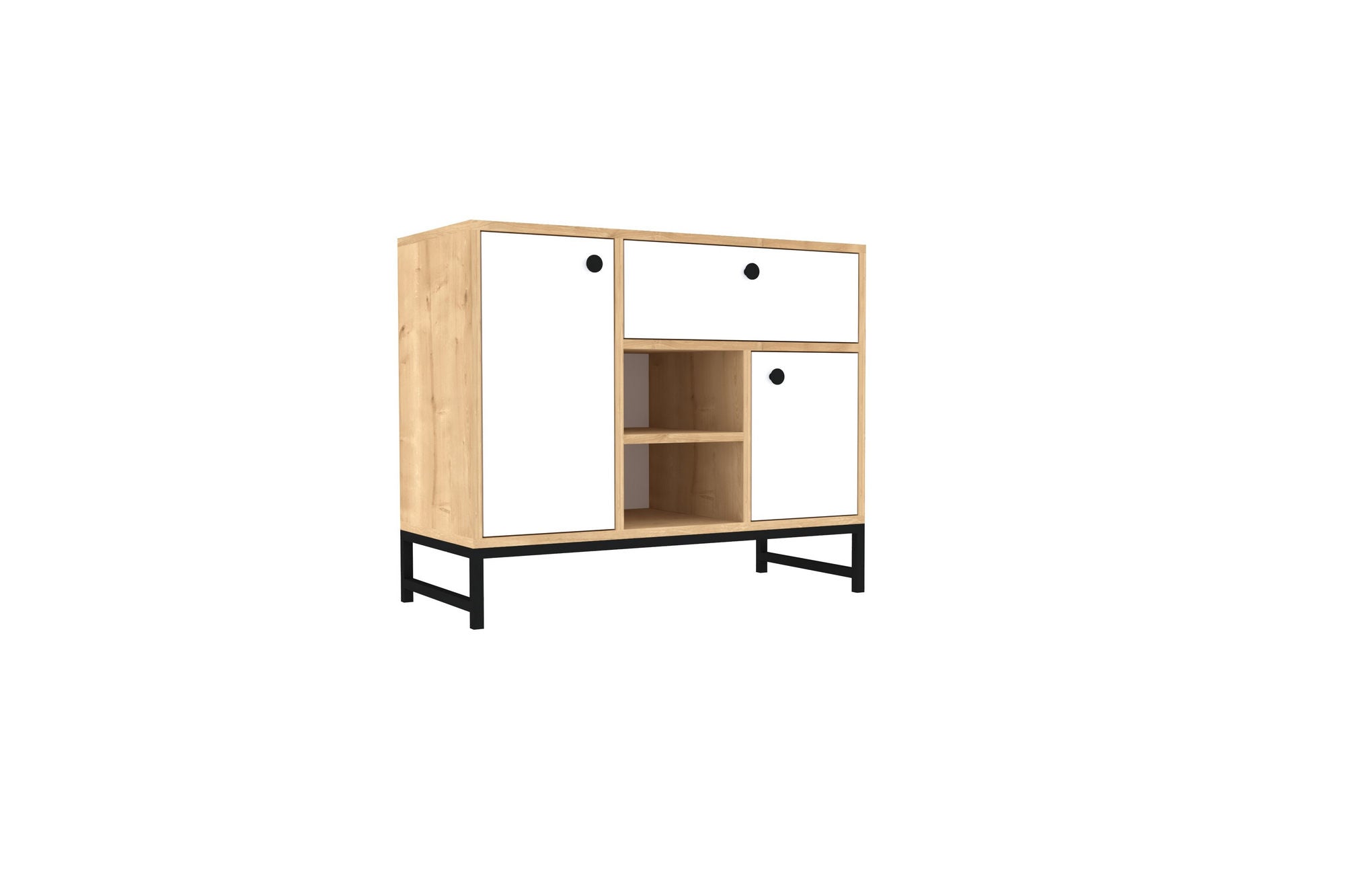 Sideboard mit 1 schublade und 2 türen, Inci Weiß (2)