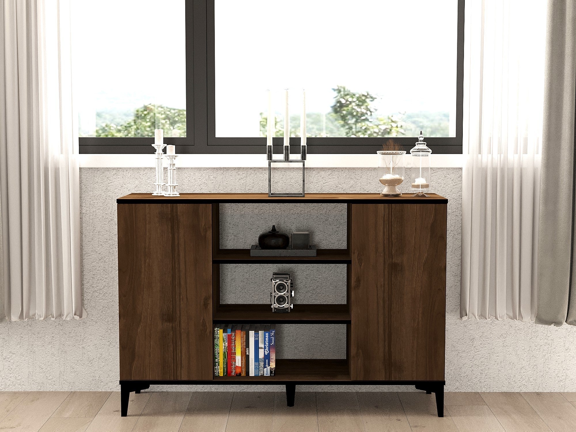 Sideboard mit 2 türen, Erke Nussbaum (2)