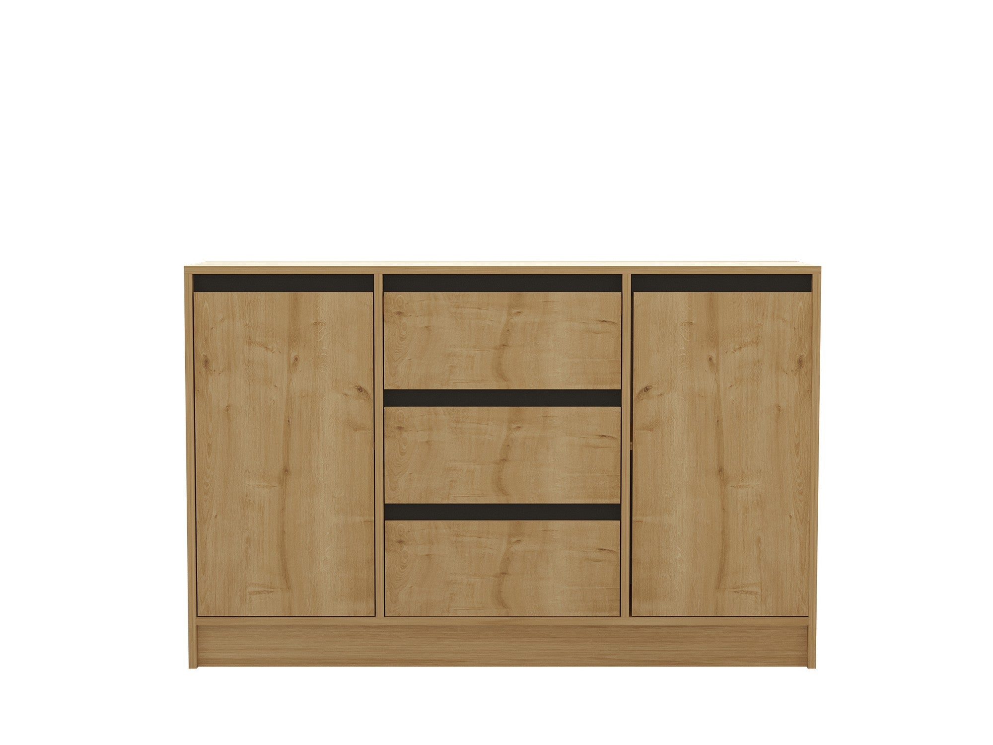 Sideboard mit 3 schubladen und 2 türen, Sadu Eiche (4)