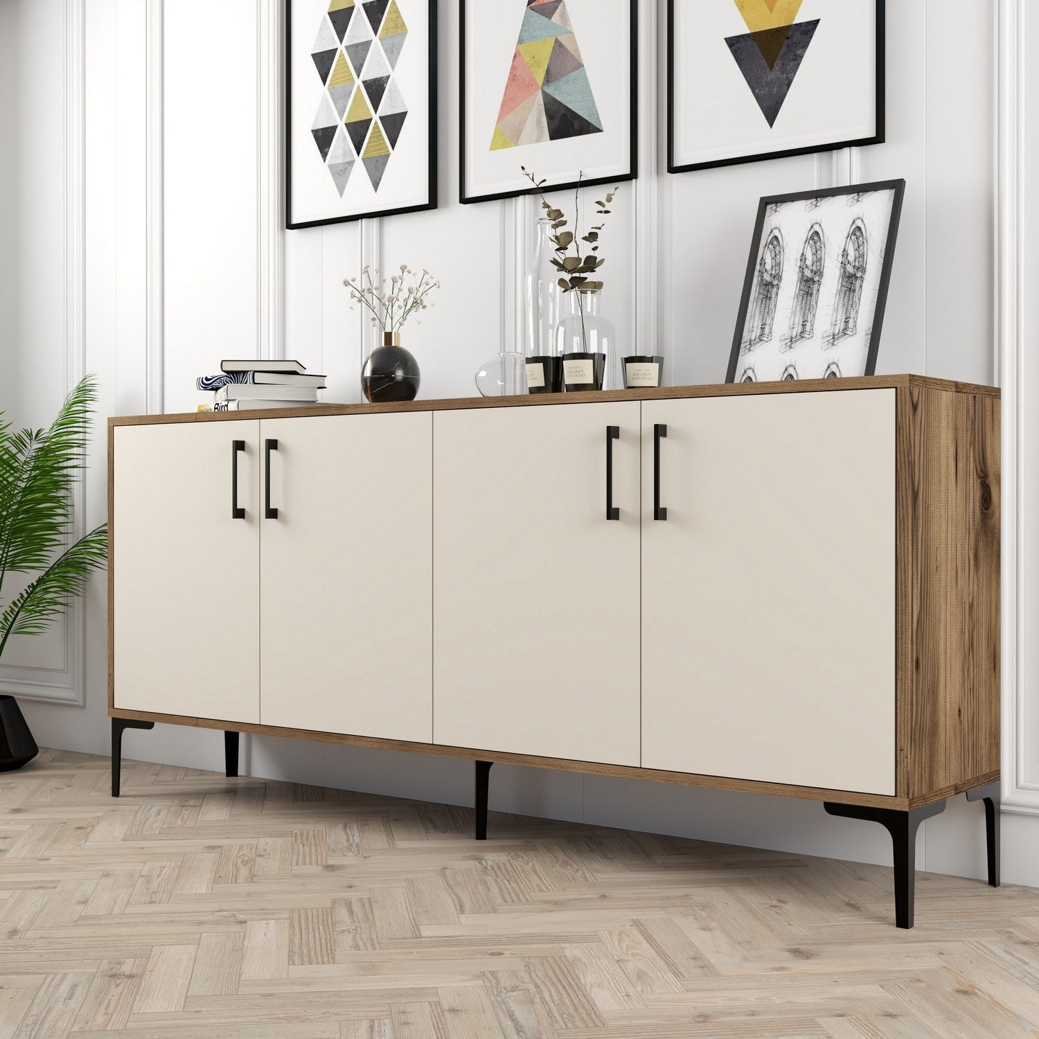 Sideboard mit 4 türen, Kiev Creme (2)