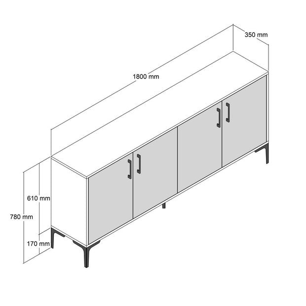 Sideboard mit 4 türen, Kiev Creme (7)