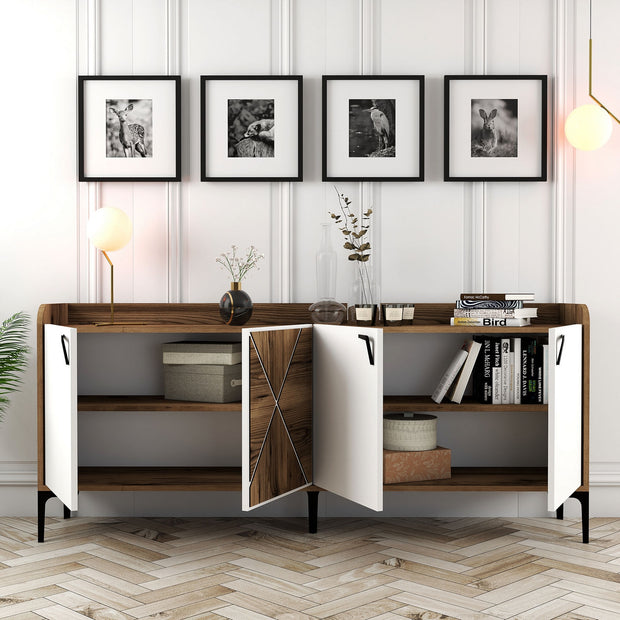 Sideboard mit 4 türen, Venedik Nussbaum (2)