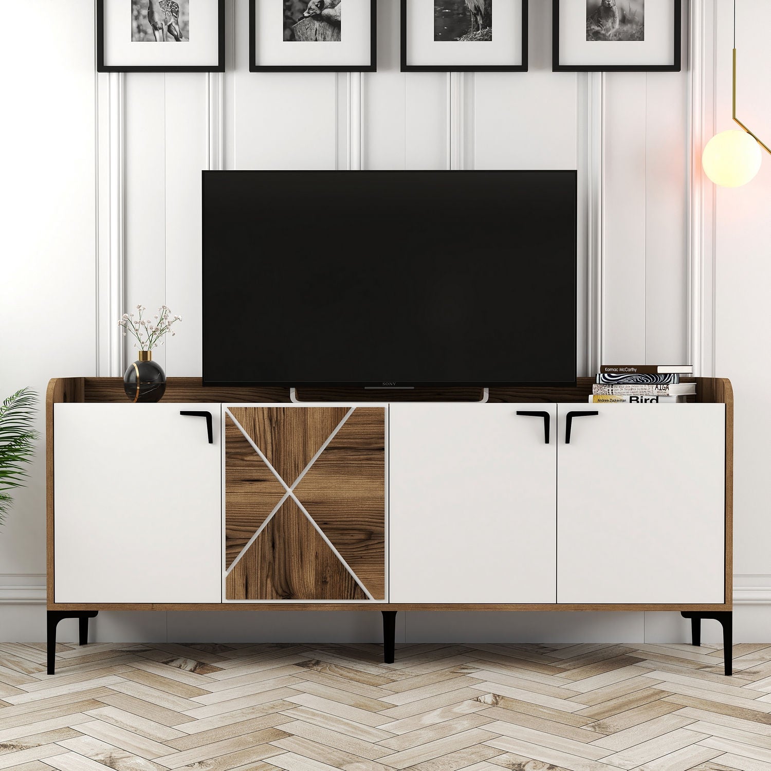 Sideboard mit 4 türen, Venedik Nussbaum (4)