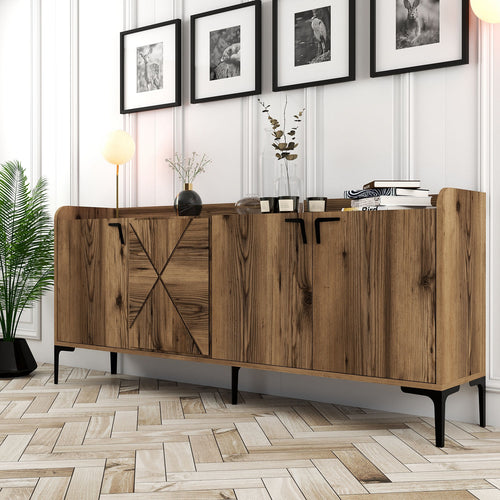 Sideboard mit 4 türen, Venedik Nussbaum (1)