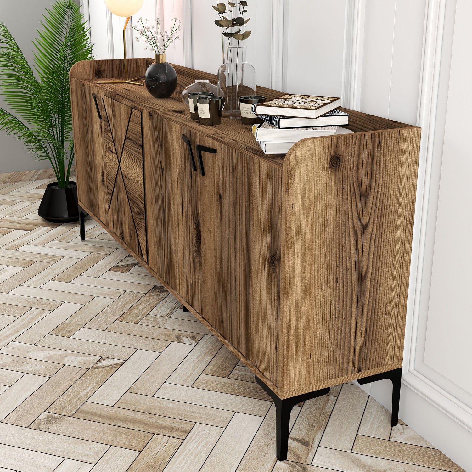 Sideboard mit 4 türen, Venedik Nussbaum (3)