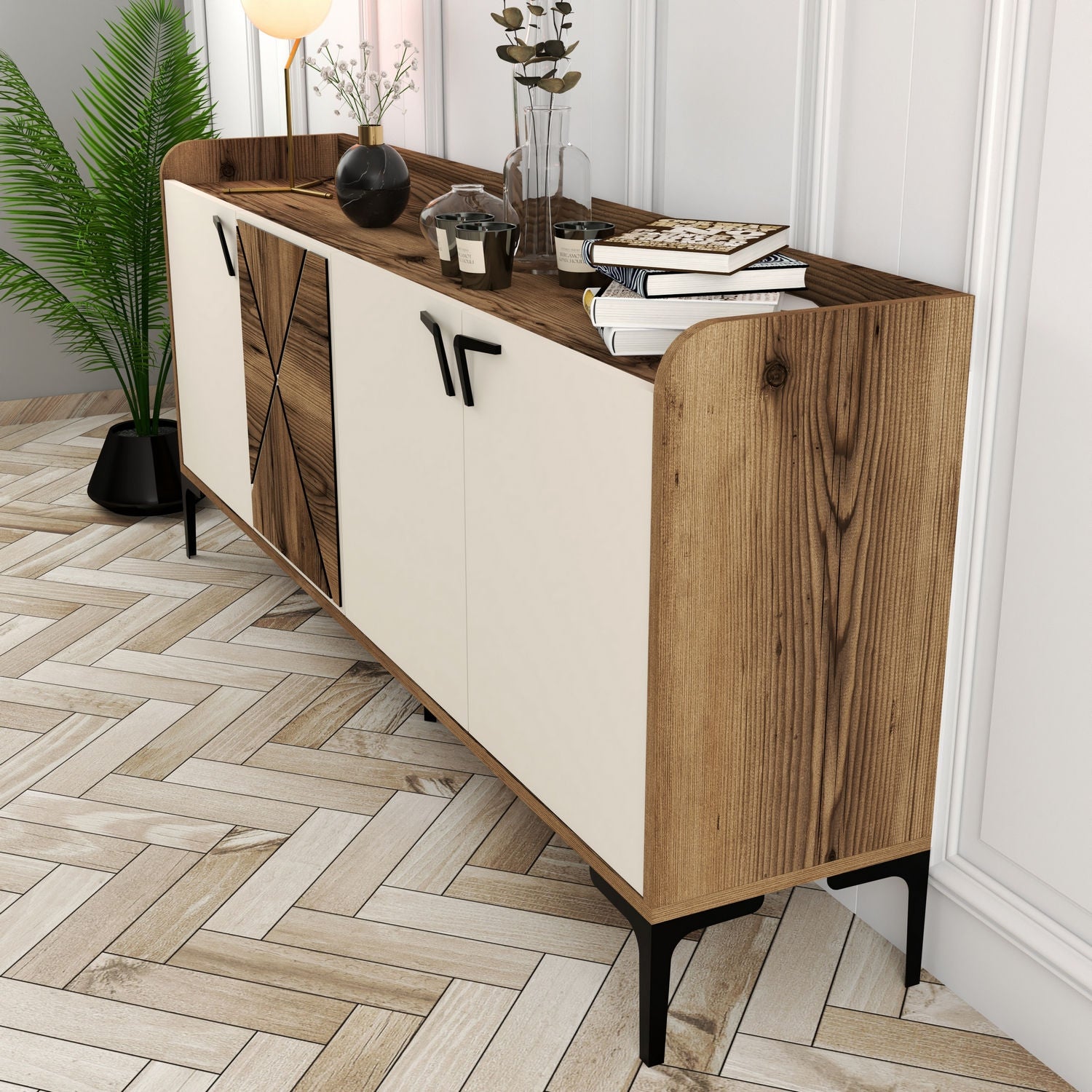 Sideboard mit 4 türen, Venedik Nussbaum (3)