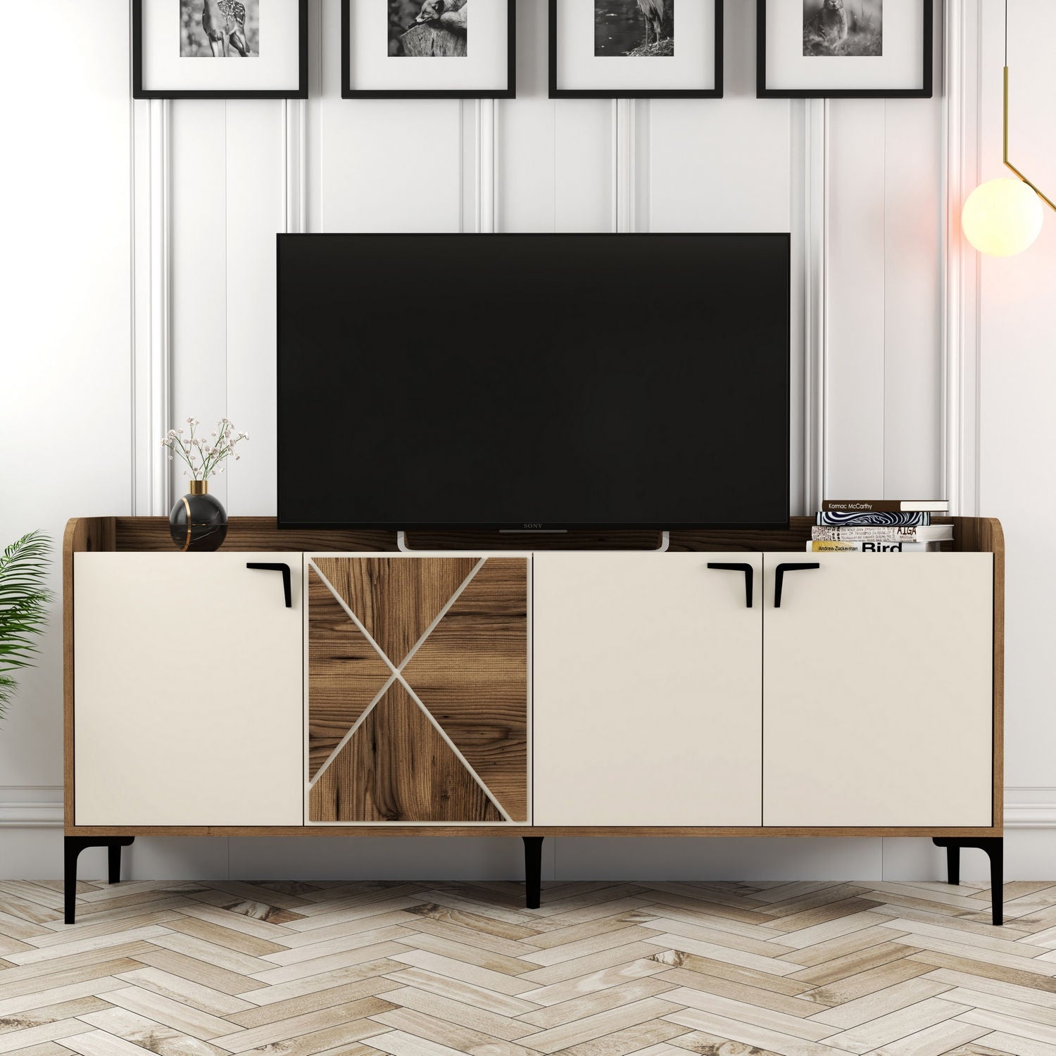 Sideboard mit 4 türen, Venedik Nussbaum (4)