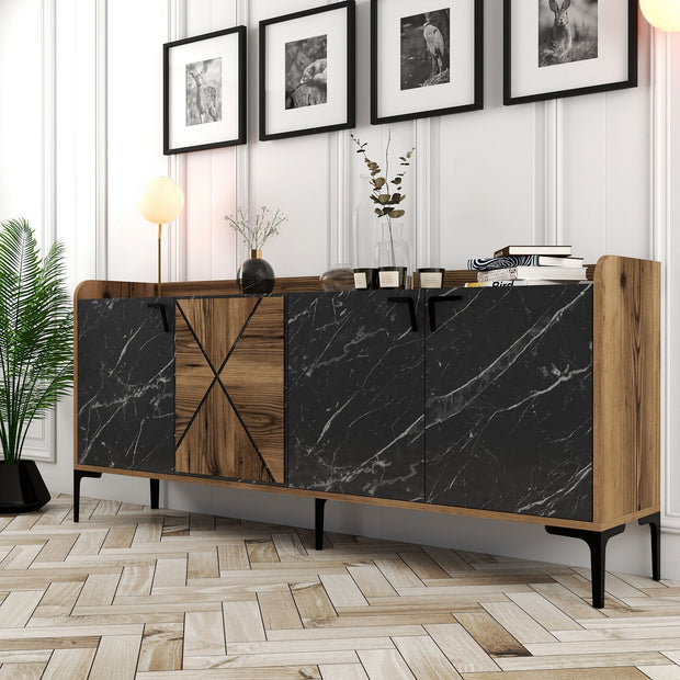 Sideboard mit 4 türen, Venedik Nussbaum (1)