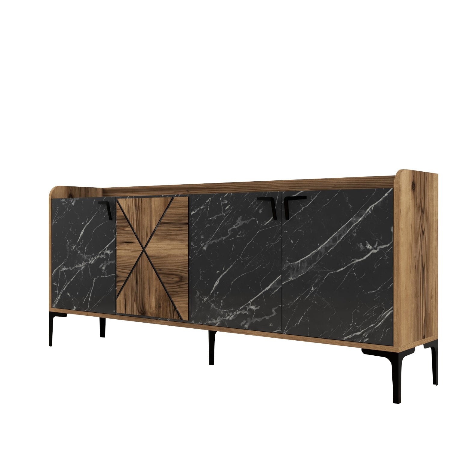 Sideboard mit 4 türen, Venedik Nussbaum (5)