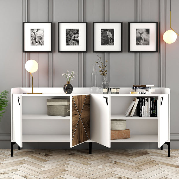 Sideboard mit 4 türen, Venedik Weiß (2)