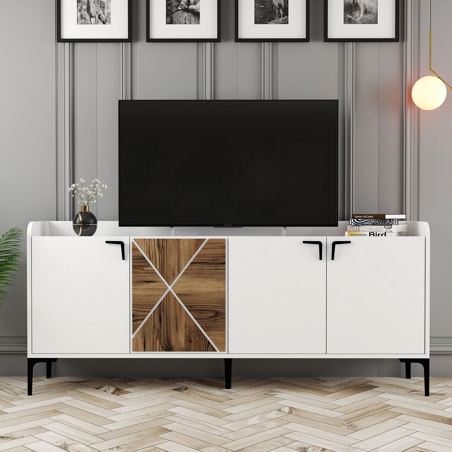 Sideboard mit 4 türen, Venedik Weiß (4)