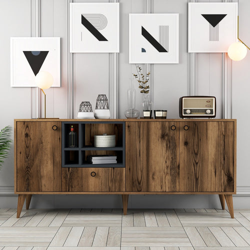 Sideboard mit 4 türen, Napoli Nussbaum