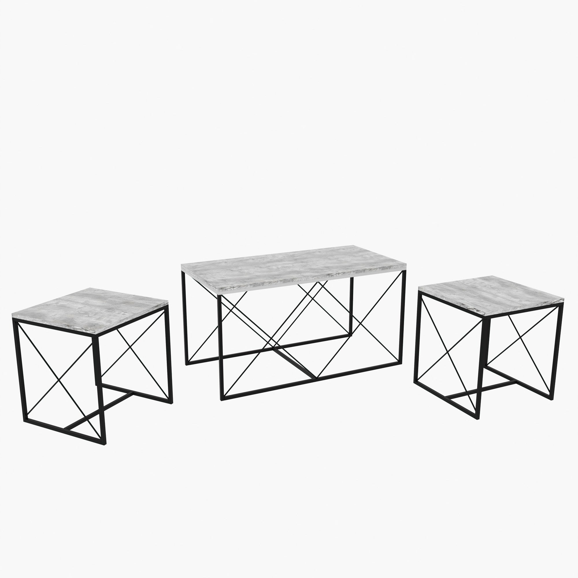 Couchtisch 3er Set Defne Grau (3)