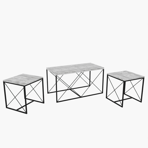 Couchtisch 3er Set Defne Grau (3)