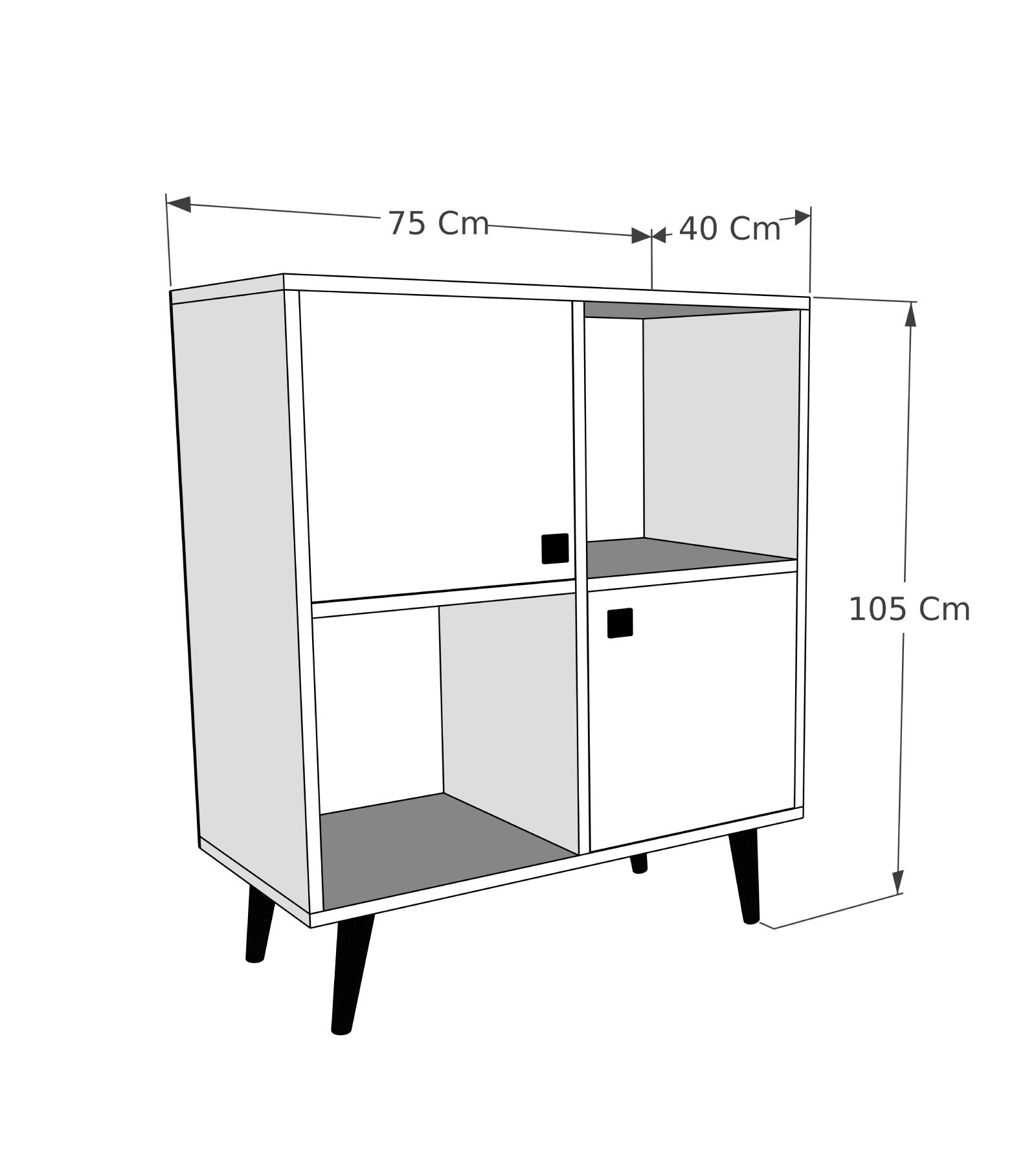 Sideboard mit 2 türen, Balek Grau (4)