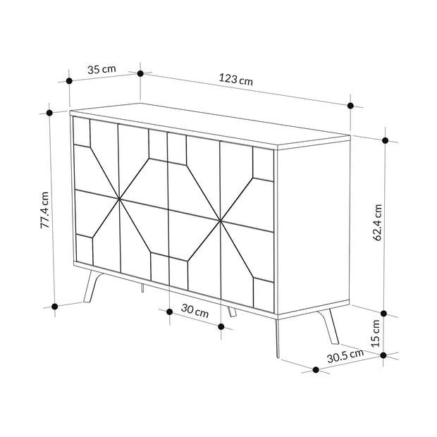 Sideboard mit 4 türen, Dune Weiß (5)