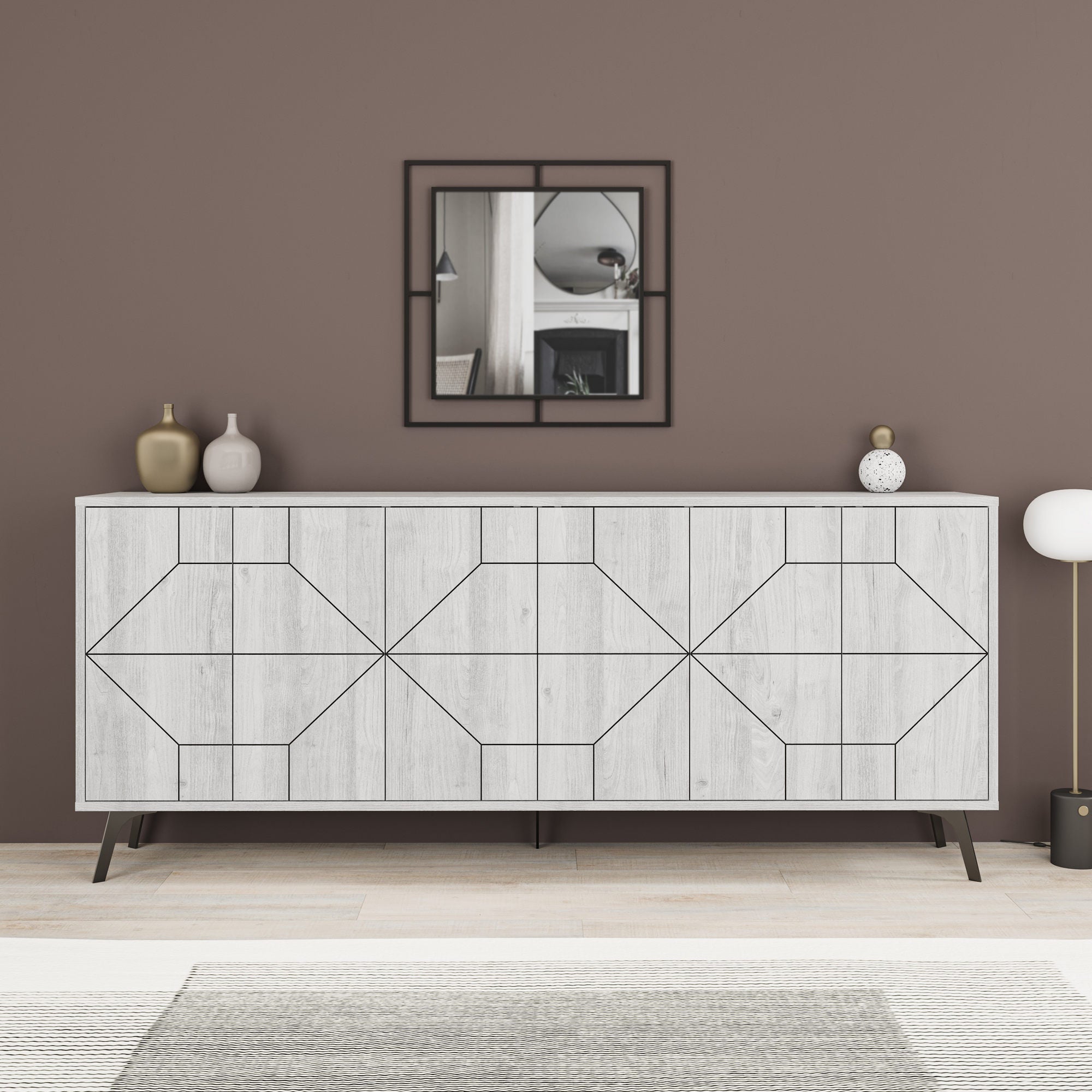 Sideboard mit 6 türen, Dune 183 Weiß