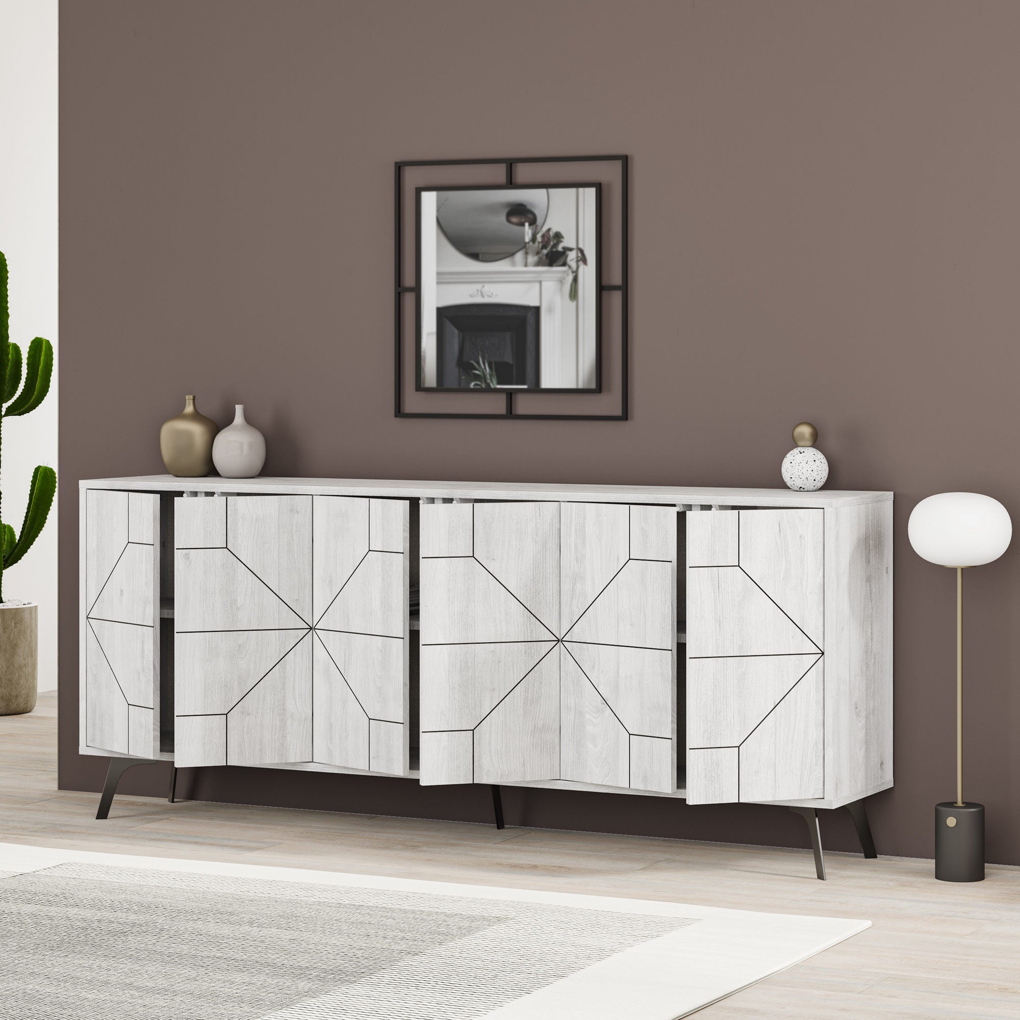 Sideboard mit 6 türen, Dune 183 Weiß (2)