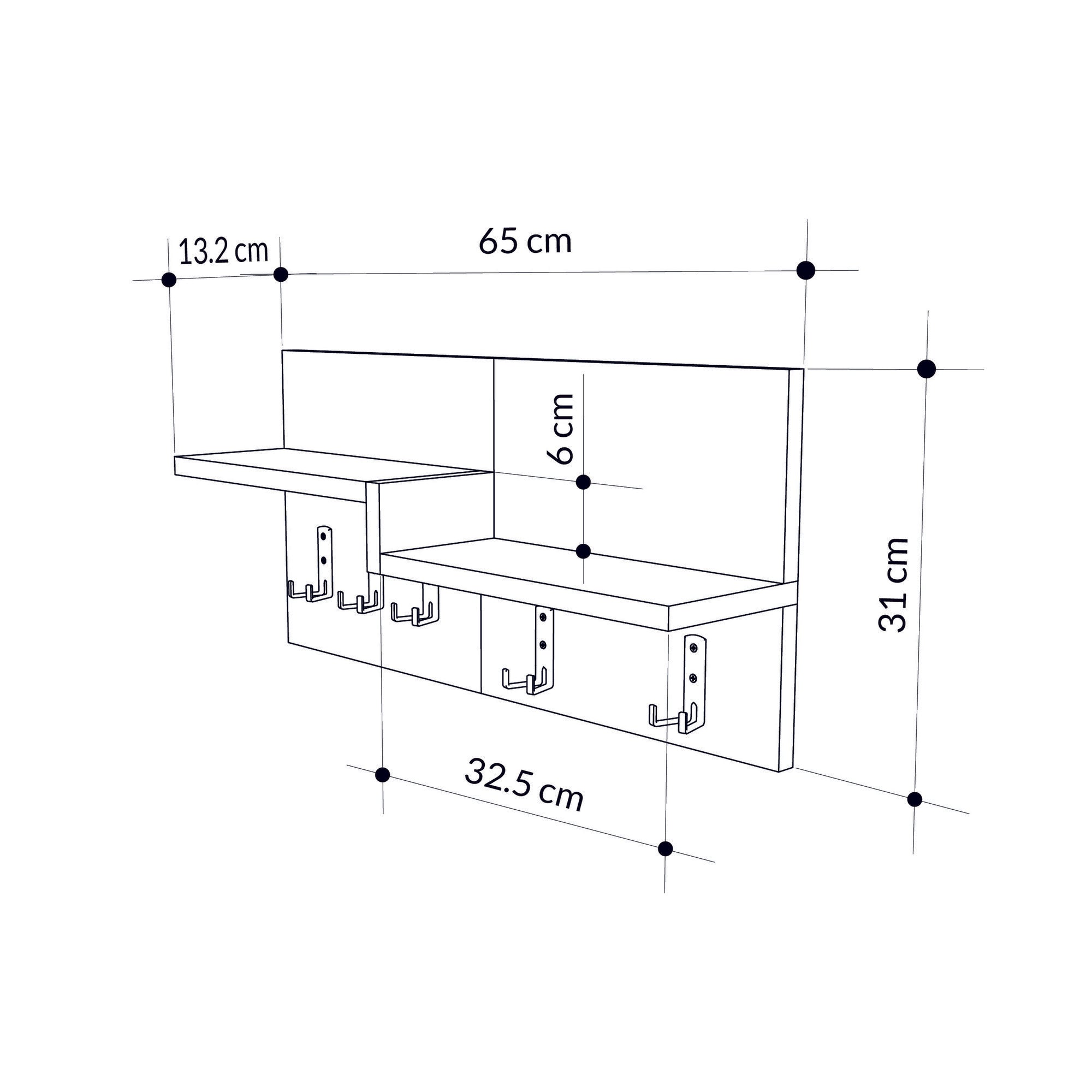 Wandgarderobe Harmon Eiche (2)