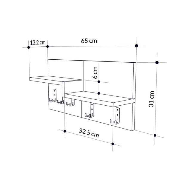 Wandgarderobe Harmon Cappuccino (4)