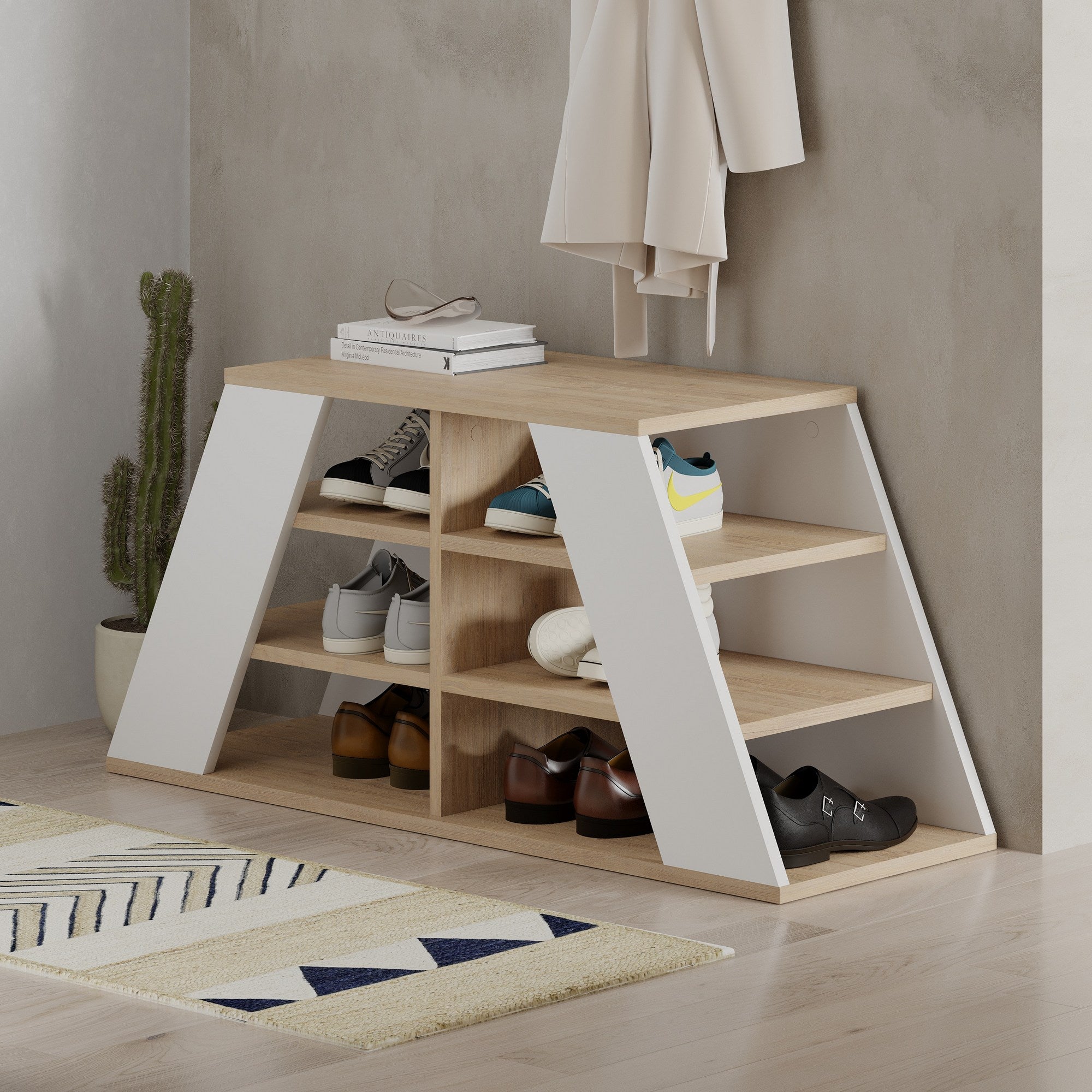 Schuhschrank mit Sitzbank Pyramid Eiche (2)