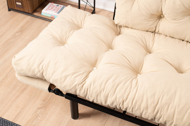 Schlafsofa 2-Sitzer mit Stoff, Nitta Creme (4)