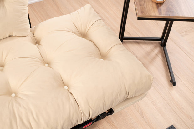 Schlafsofa 2-Sitzer mit Stoff, Nitta Creme (6)