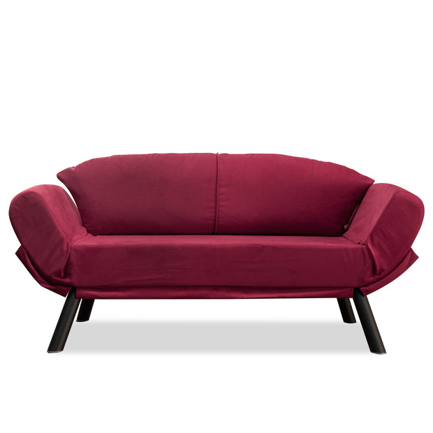 Schlafsofa 2-Sitzer mit Stoff, Genzo Bordeaux (1)