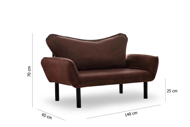 Schlafsofa 2-Sitzer mit Stoff, Chatto Braun (6)