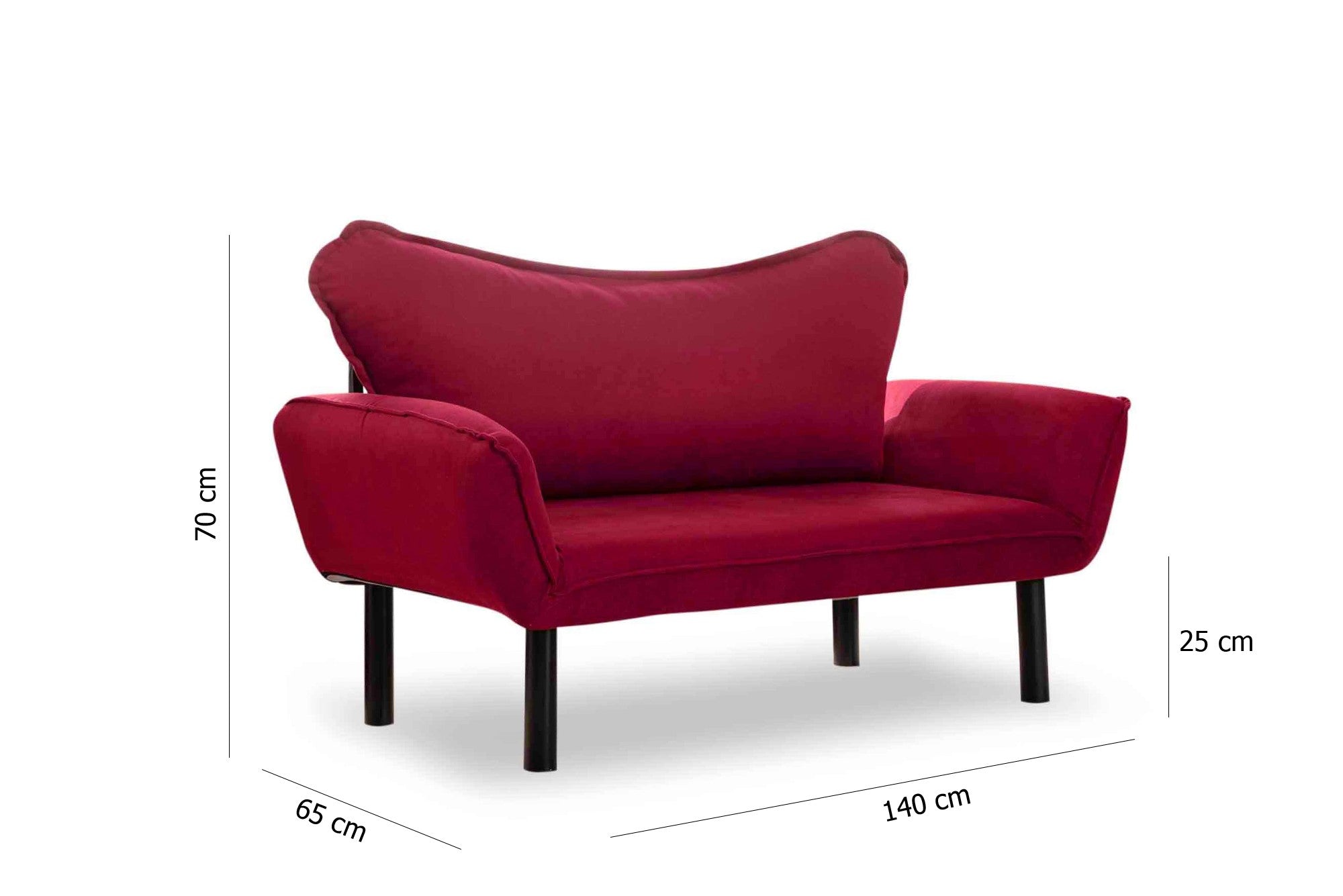 Schlafsofa 2-Sitzer mit Stoff, Chatto Bordeaux (6)