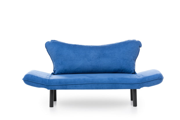 Schlafsofa 2-Sitzer mit Stoff, Chatto Blau (5)