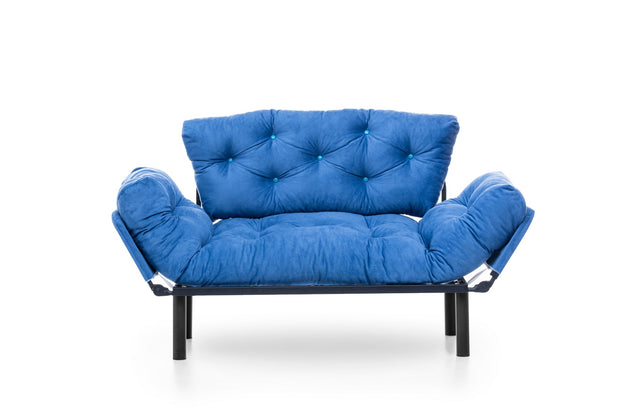 Schlafsofa 2-Sitzer mit Stoff, Nitta Blau (2)