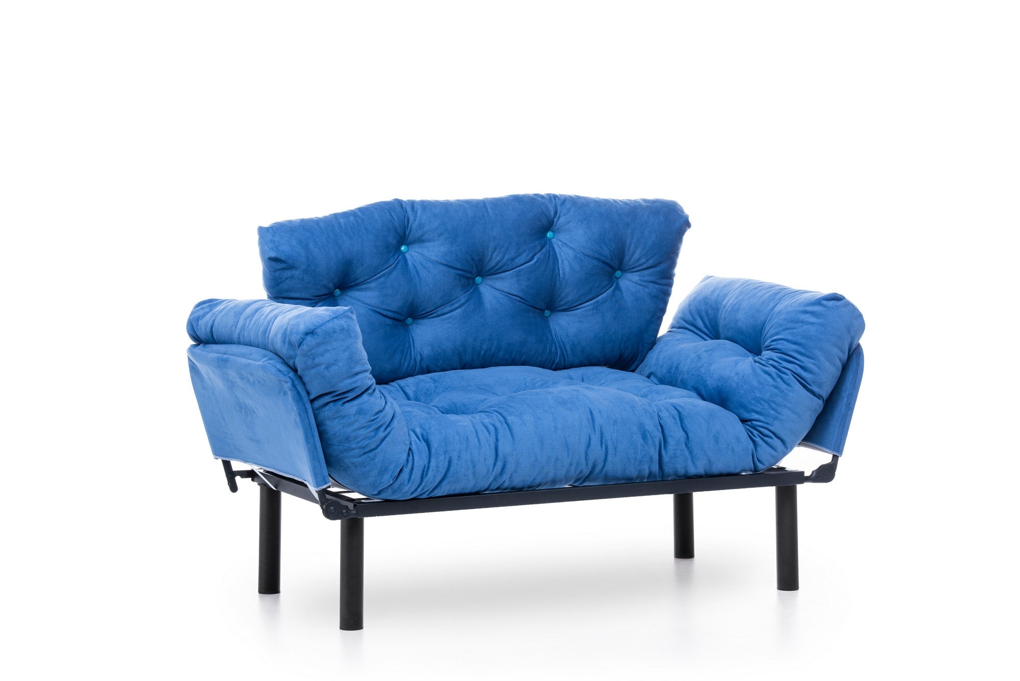 Schlafsofa 2-Sitzer mit Stoff, Nitta Blau (3)