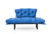 Schlafsofa 2-Sitzer mit Stoff, Nitta Blau (4)