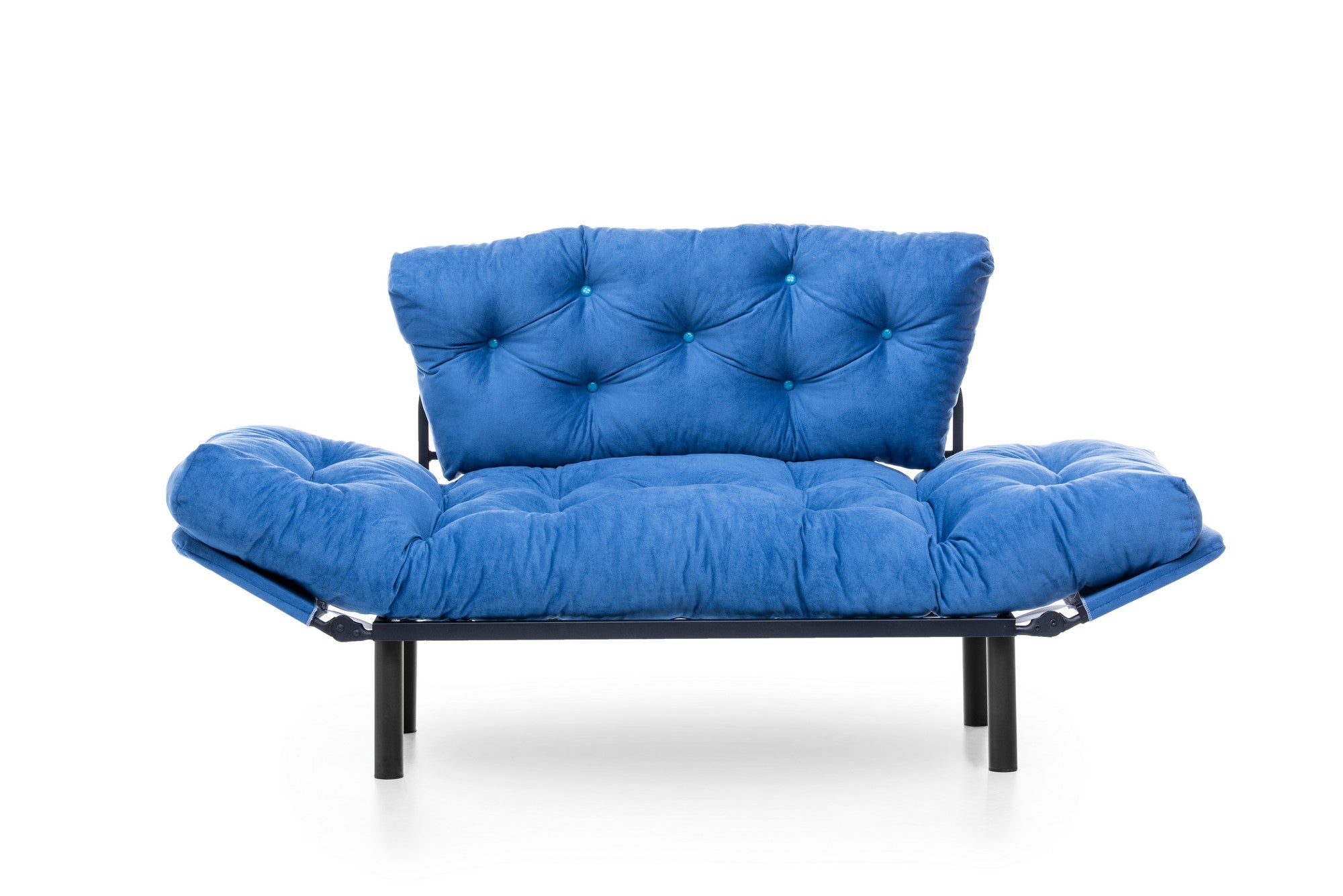 Schlafsofa 2-Sitzer mit Stoff, Nitta Blau (6)