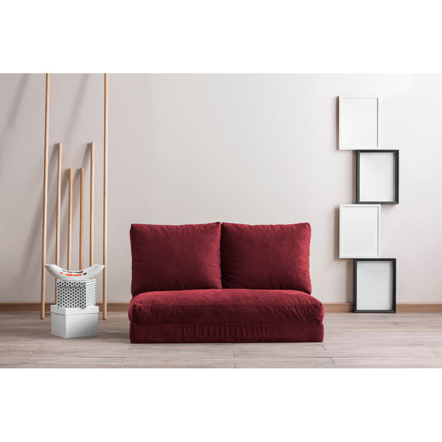 Schlafsofa 2-Sitzer mit Stoff, Taida Bordeaux