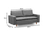 Sofa 2-Sitzer mit Stoff, Lungo Grau (2)