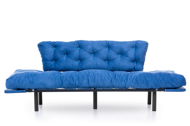 Schlafsofa 3-Sitzer mit Stoff, Nitta Blau (4)