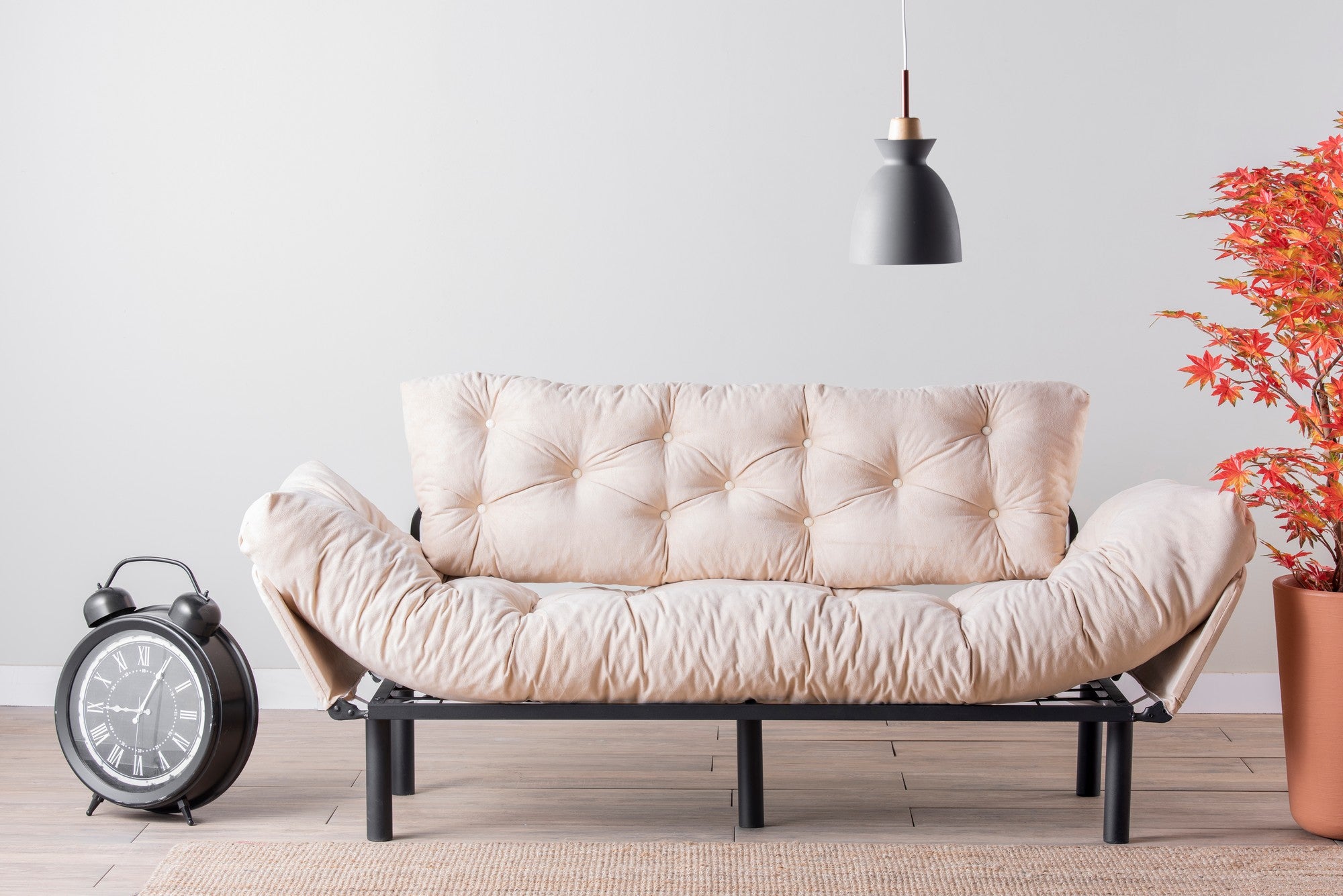 Schlafsofa 3-Sitzer mit Stoff, Nitta Creme (1)