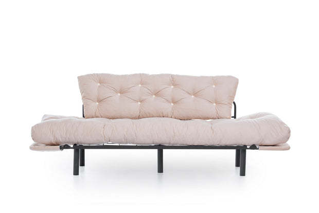 Schlafsofa 3-Sitzer mit Stoff, Nitta Creme (4)