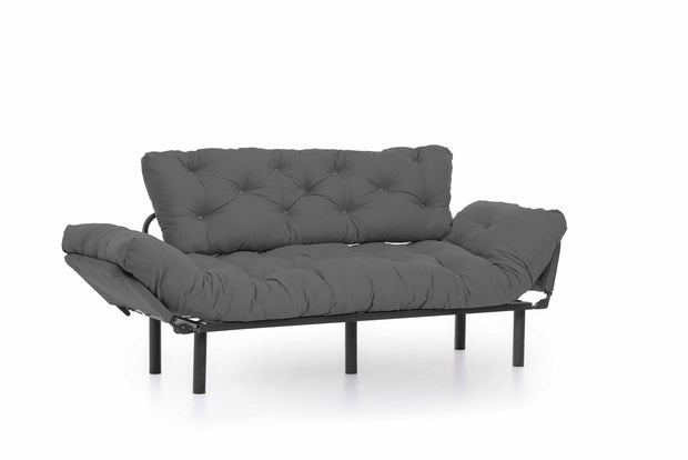 Schlafsofa 3-Sitzer mit Stoff, Nitta Grau (4)