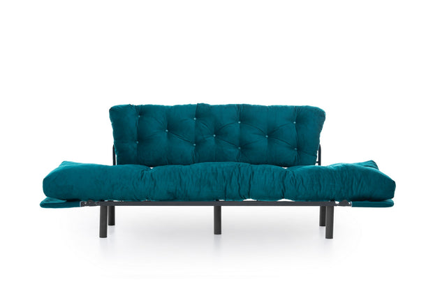 Schlafsofa 3-Sitzer mit Stoff, Nitta Blau (4)