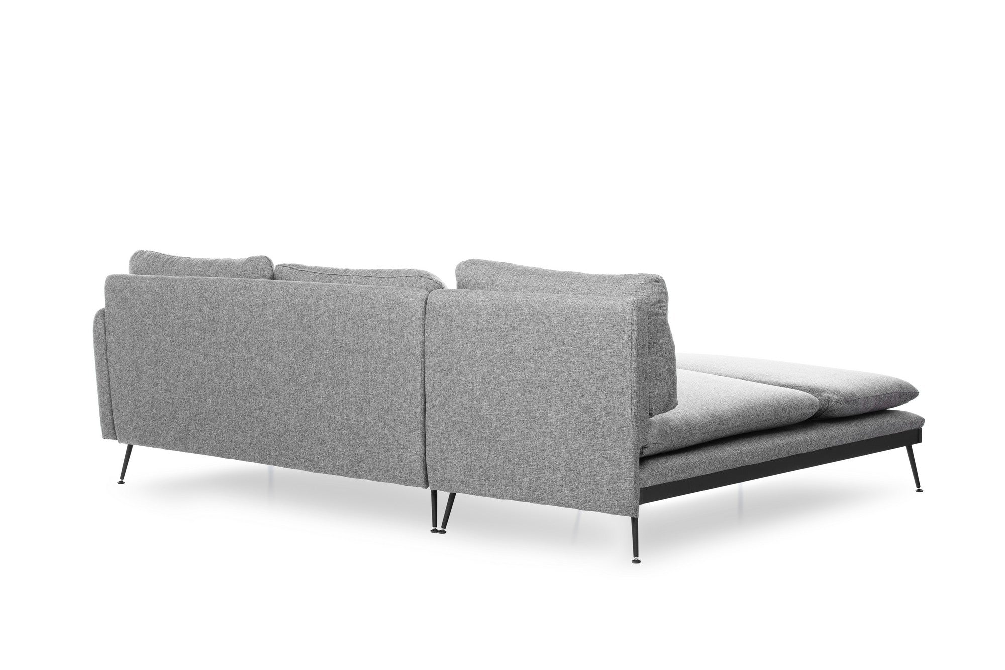 Ecksofa mit Chaiselongue Links, 3-Sitzer, aus Stoff, Reya Grau (2)