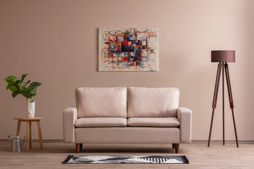 Sofa 2-Sitzer mit Stoff, Lungo Creme