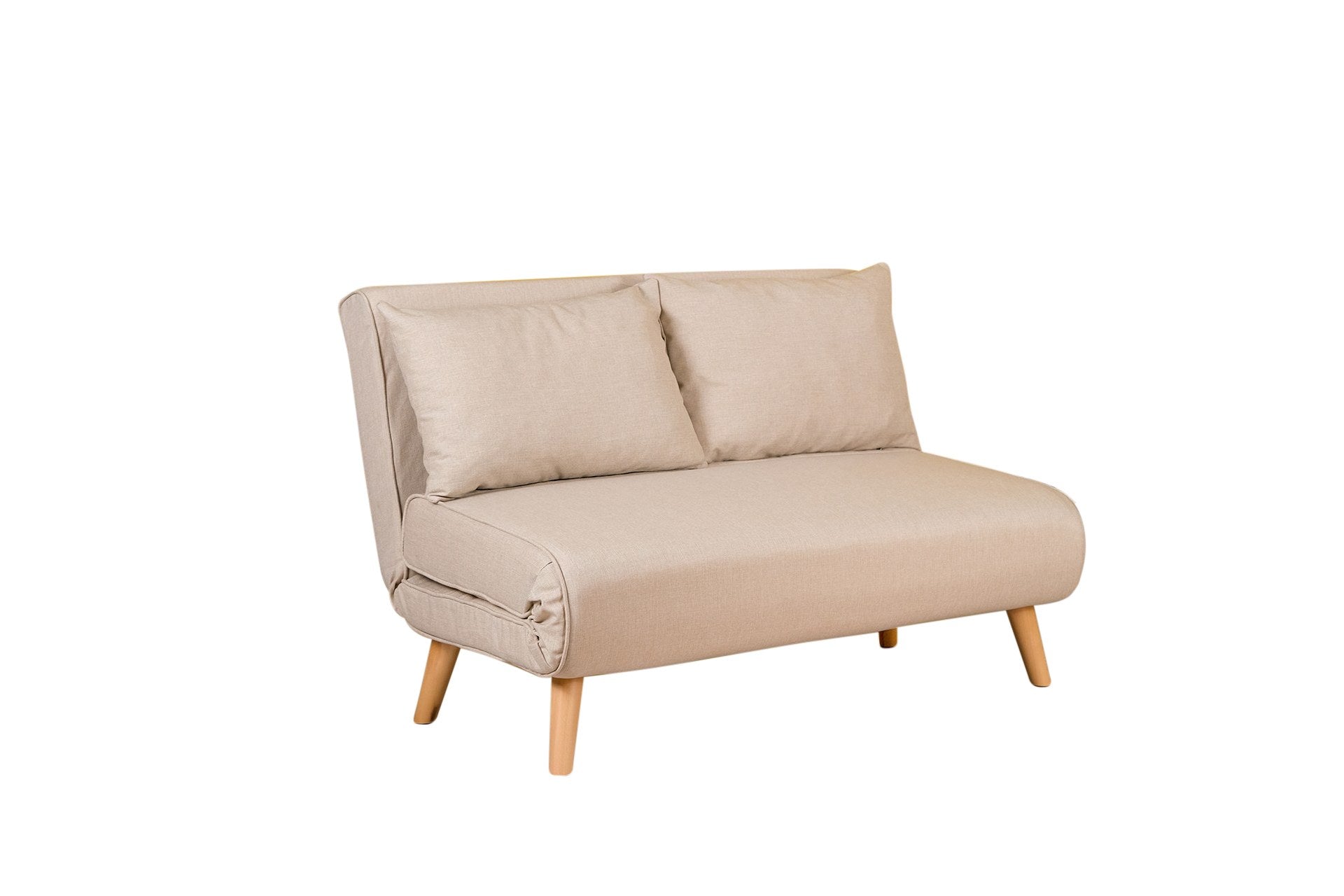 Schlafsofa 2-Sitzer mit Stoff, Folde Creme (4)