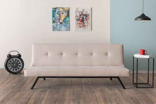 Schlafsofa 3-Sitzer mit Stoff, Zola Creme