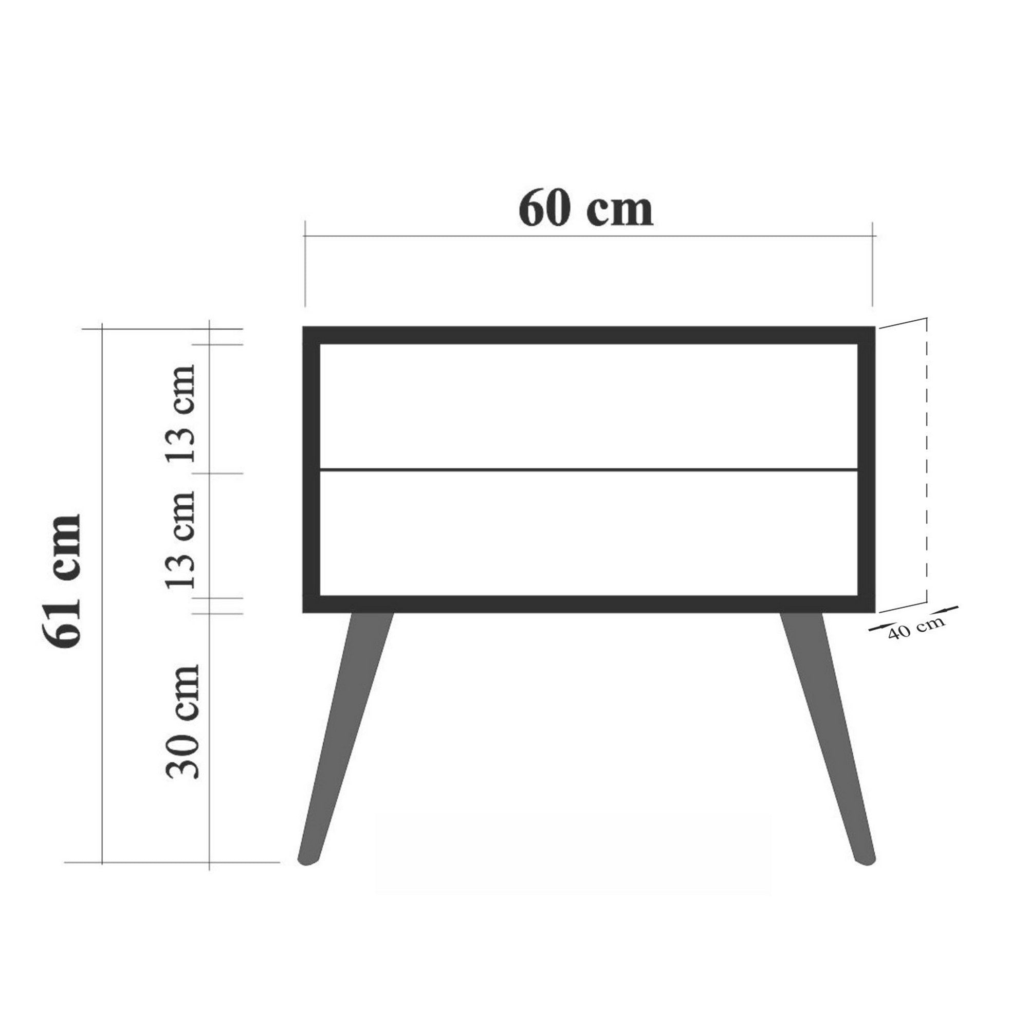 Nachttisch mit 2 schubladen, City Two Form Mehrfarben (4)