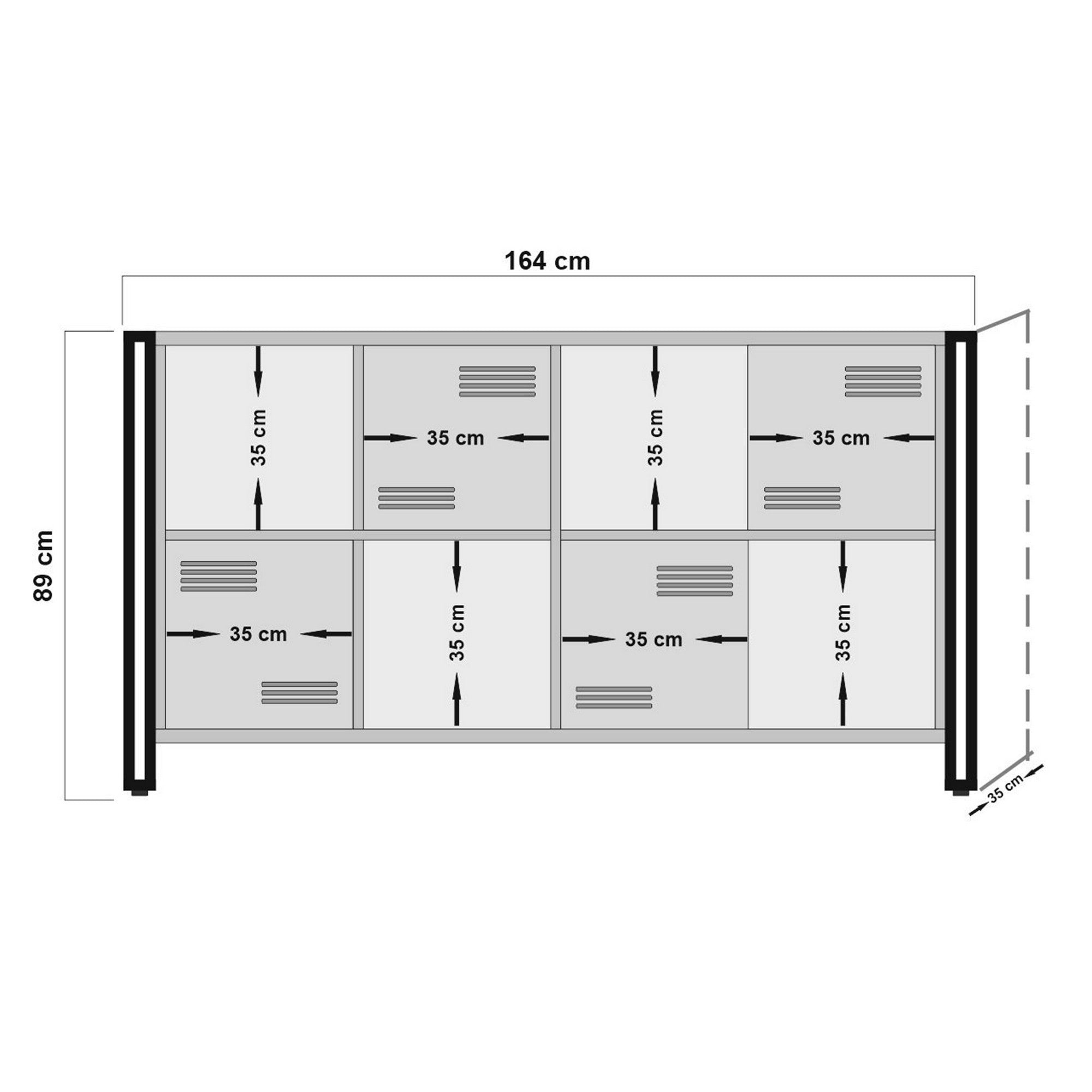 Sideboard mit 3 türen, Cosmo Matrix Kiefer (6)